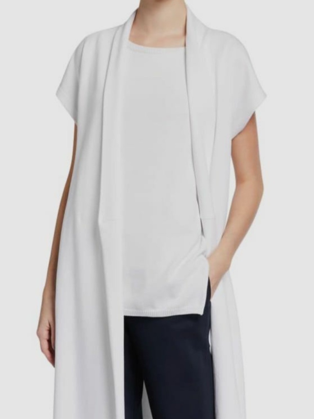 MaxMara Leisure Longline Open Front Jersey Cardigan